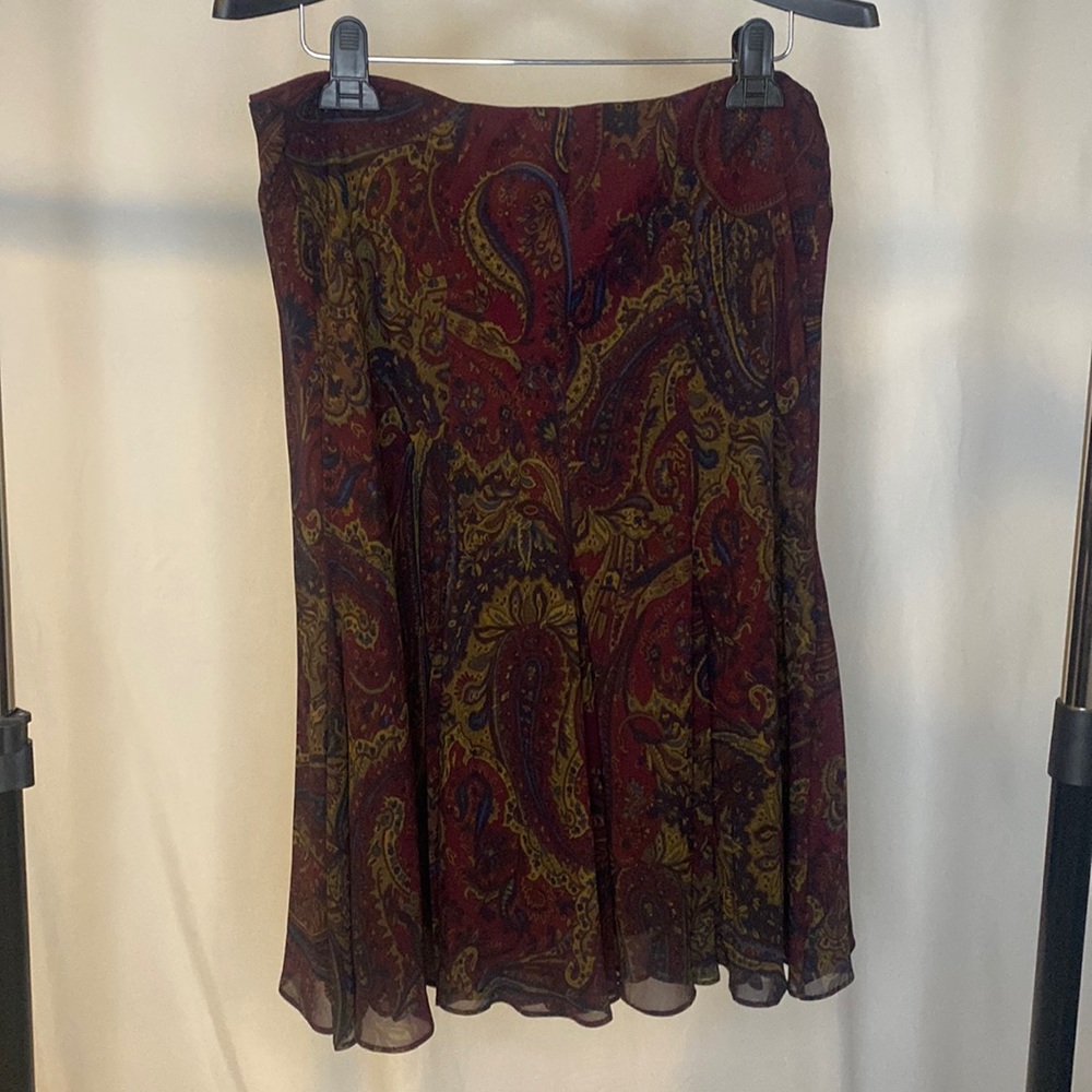 Chaps Vintage Maroon Midi Skirt